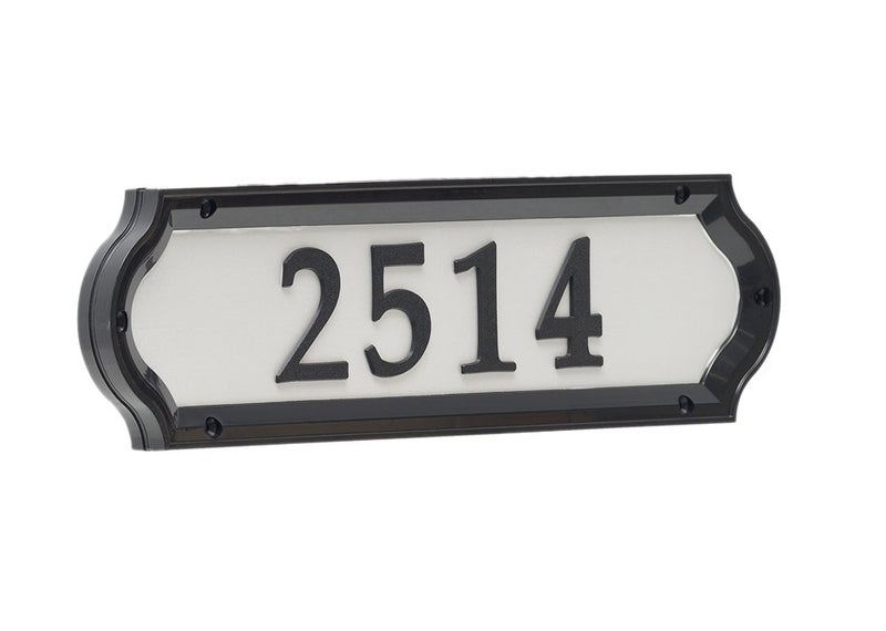 Whitehall Products Nite Bright Address Sign, 16" x 4.5", Black Numbers White Reflective Background - Image 1